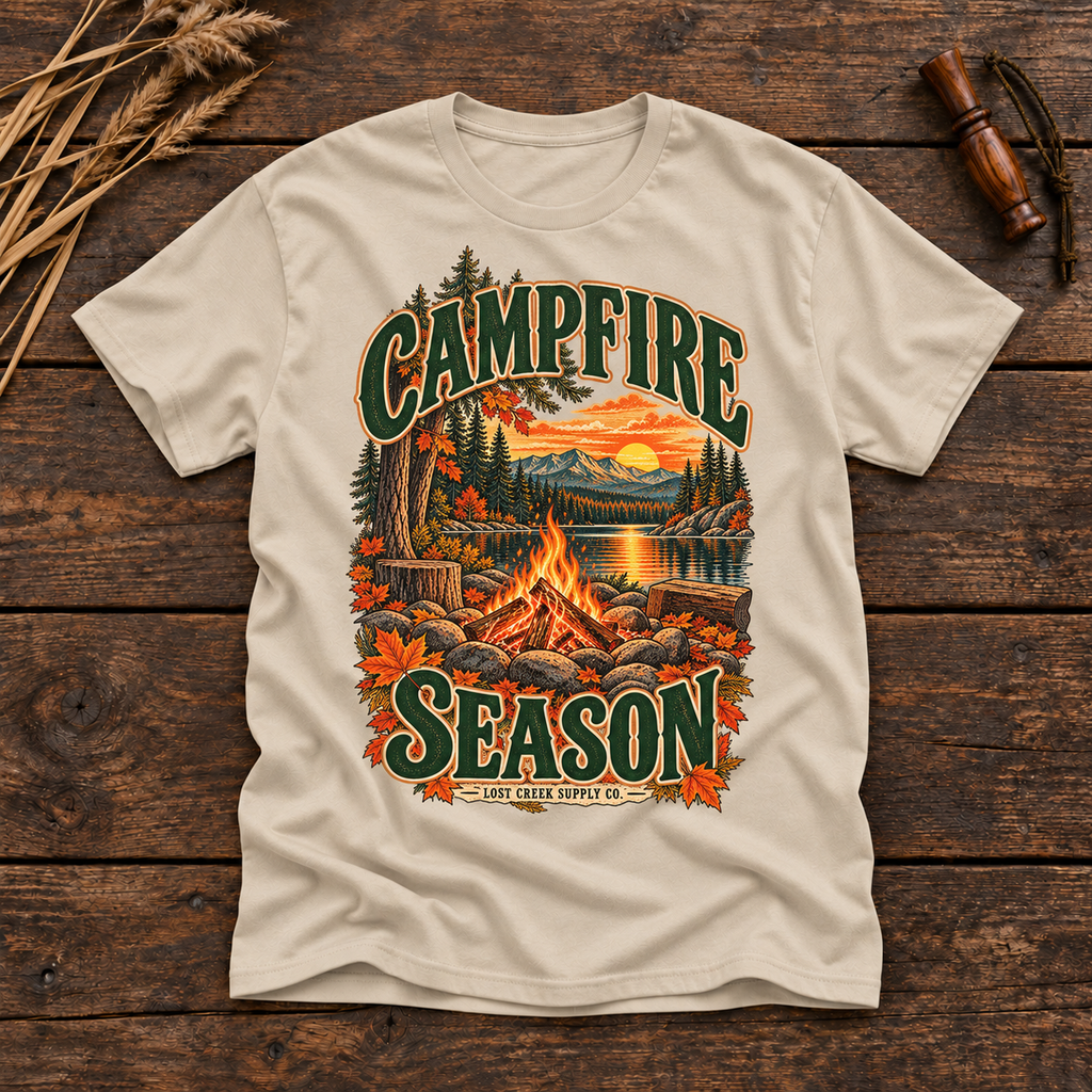 Campfire Season T-Shirt — Vintage Fall Camping Graphic Tee