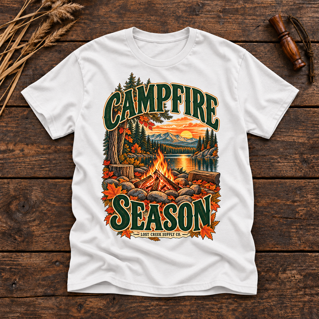 Campfire Season T-Shirt — Vintage Fall Camping Graphic Tee