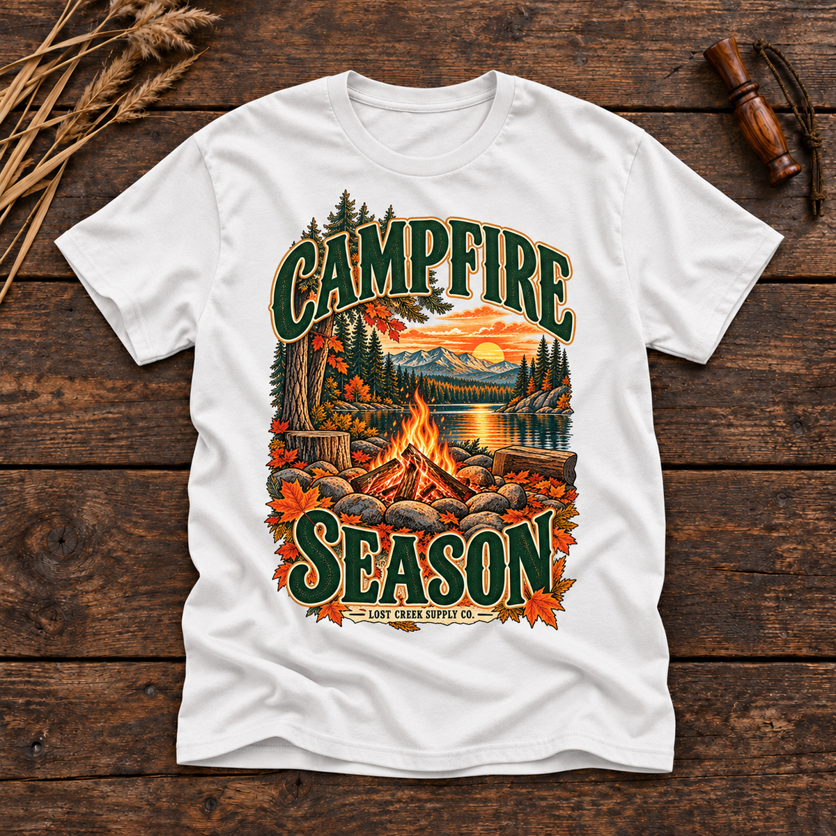 Campfire Season T-Shirt — Vintage Fall Camping Graphic Tee