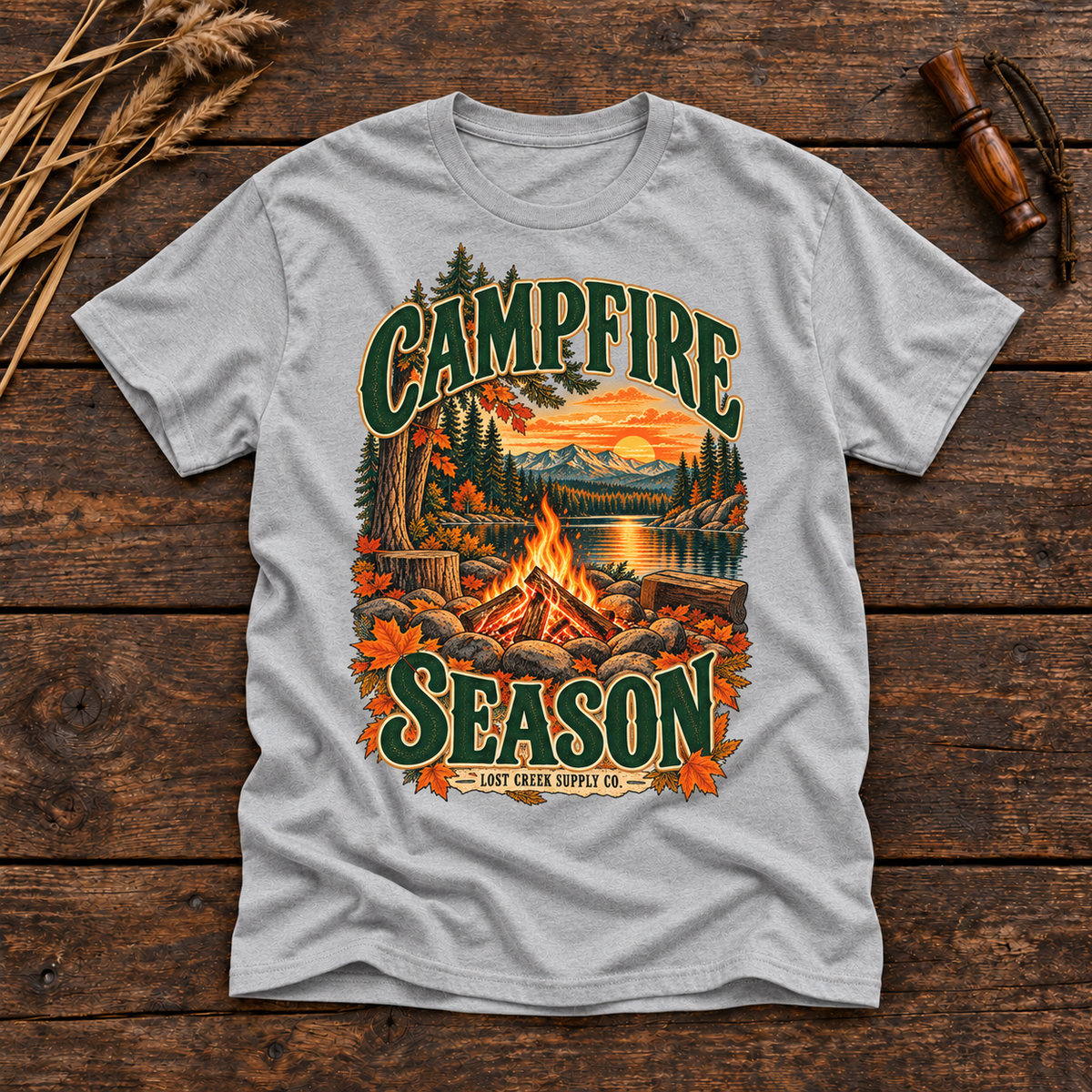 Campfire Season T-Shirt — Vintage Fall Camping Graphic Tee