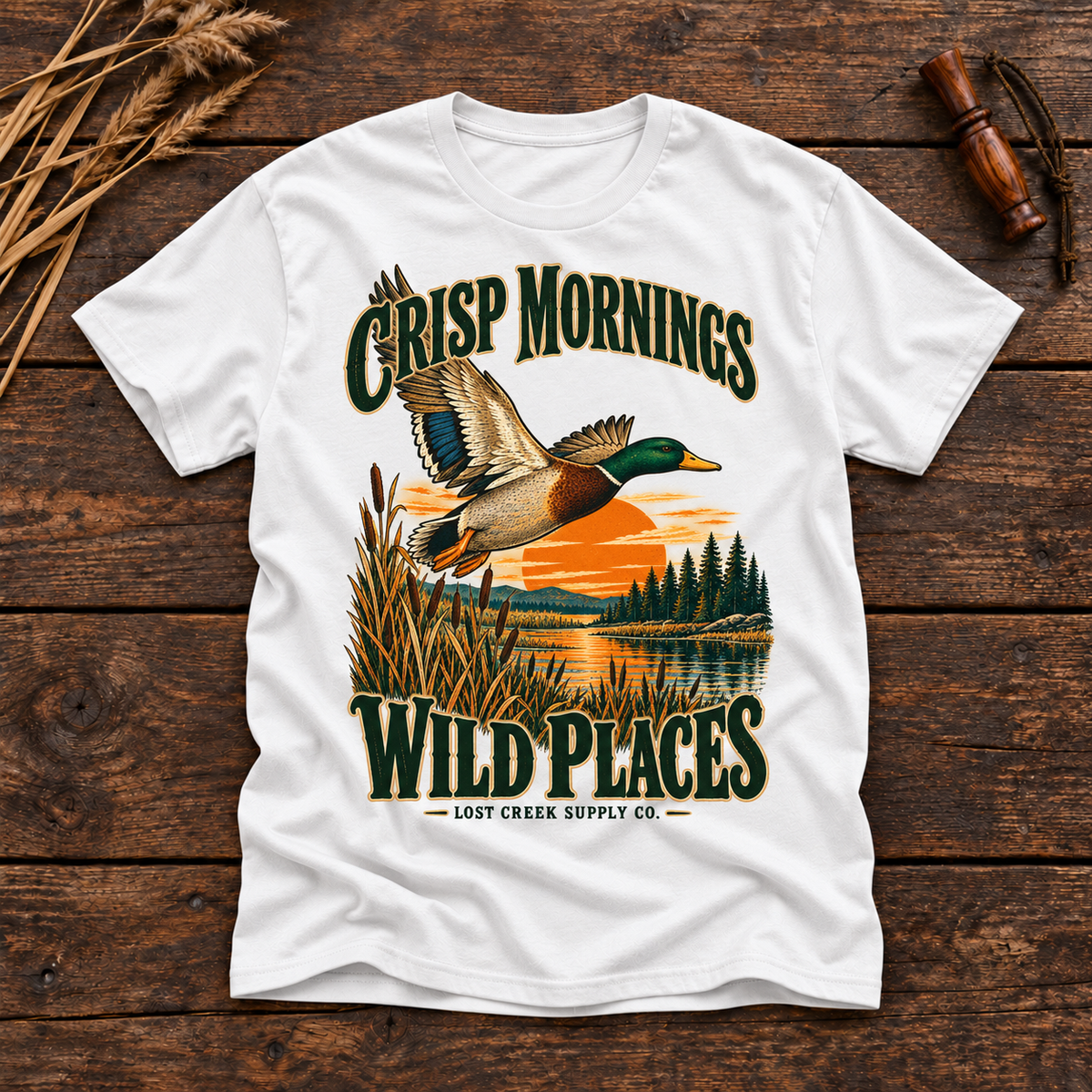 Crisp Mornings Wild Places T-Shirt — Vintage Mallard Duck Graphic Tee