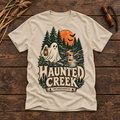 Haunted Creek T-Shirt — Vintage Woodland Ghost Halloween Graphic Tee