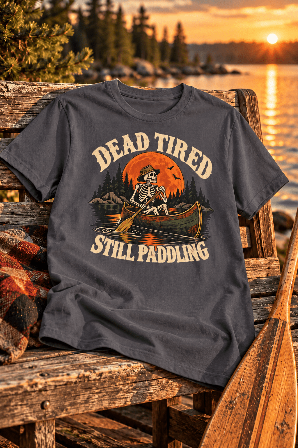 Dead Tired Still Paddling Canoe T-Shirt - Lost Creek Supply Co.-T-Shirt
