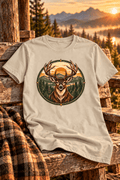 Deer Sunrise Graphic Tee — Vintage Stag Nature T-Shirt - Lost Creek Supply Co.-T-Shirt