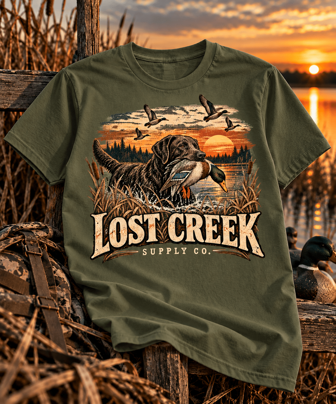 Duck Hunting T-Shirt — Lost Creek Supply Co. Vintage Waterfowl Tee - Lost Creek Supply Co.-T-Shirt