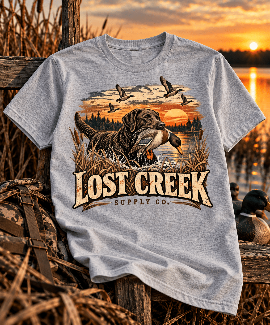 Duck Hunting T-Shirt — Lost Creek Supply Co. Vintage Waterfowl Tee - Lost Creek Supply Co.-T-Shirt