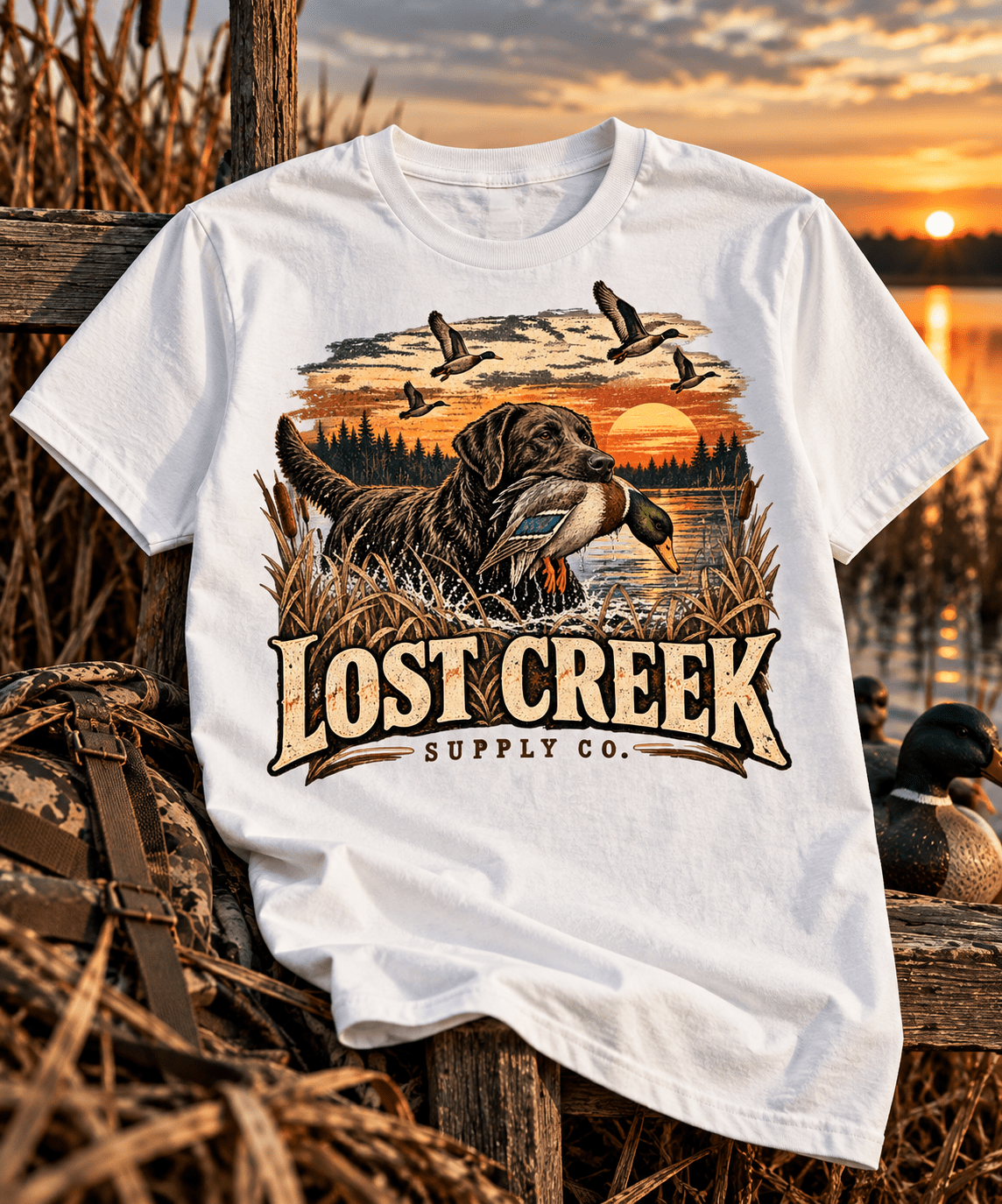 Duck Hunting T-Shirt — Lost Creek Supply Co. Vintage Waterfowl Tee - Lost Creek Supply Co.-T-Shirt