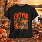 Fall's Better Out Here T-Shirt — Fall Pumpkin & Dog Scenic Tee - Lost Creek Supply Co.-T-Shirt