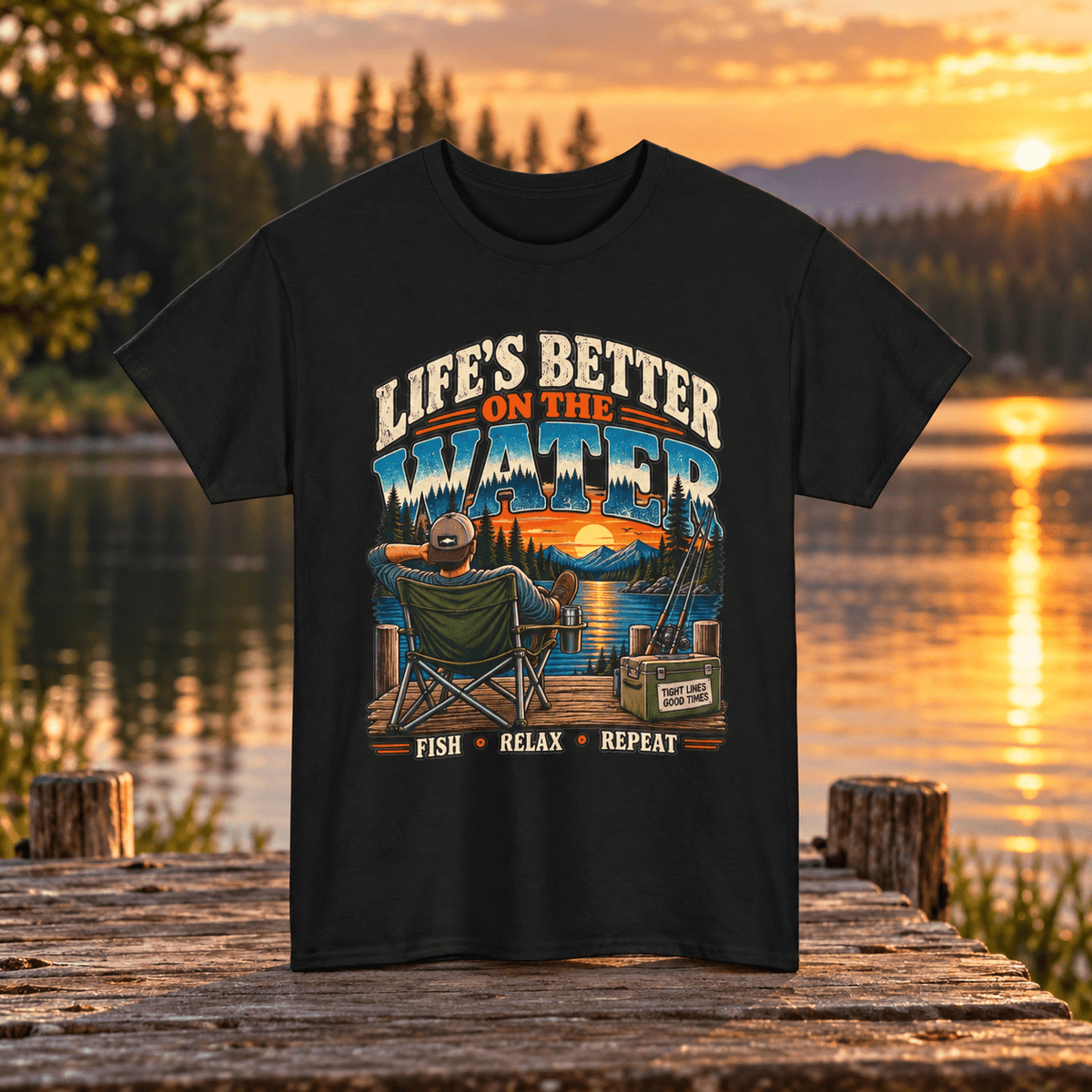 Fishing Relax and Repeat T-Shirt - Lost Creek Supply Co.-T-Shirt