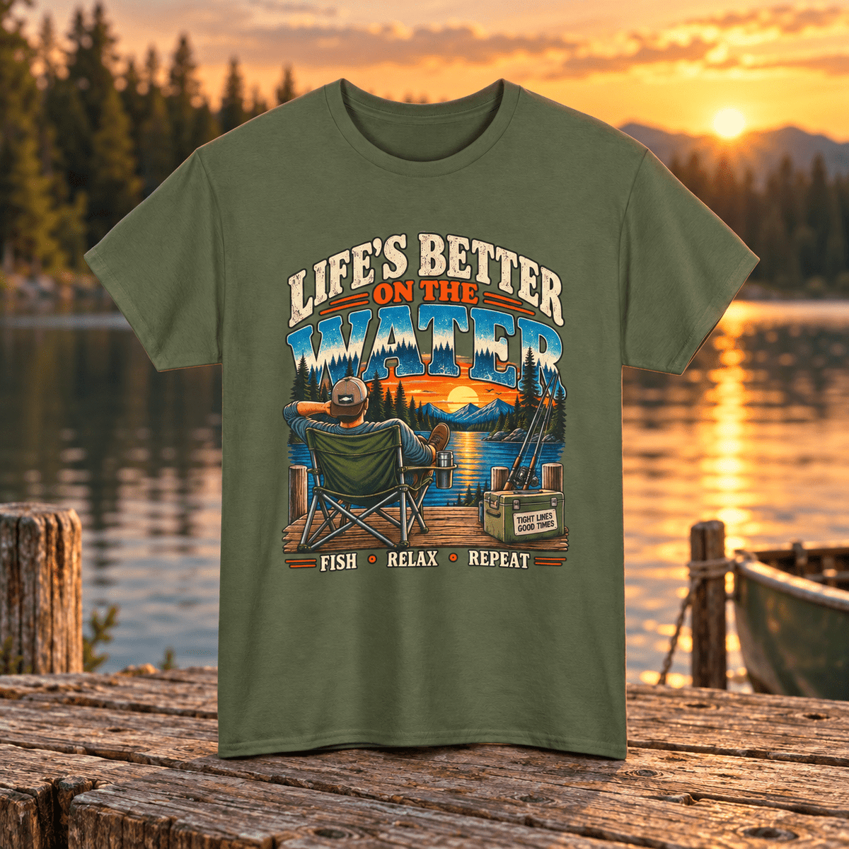 Fishing Relax and Repeat T-Shirt - Lost Creek Supply Co.-T-Shirt