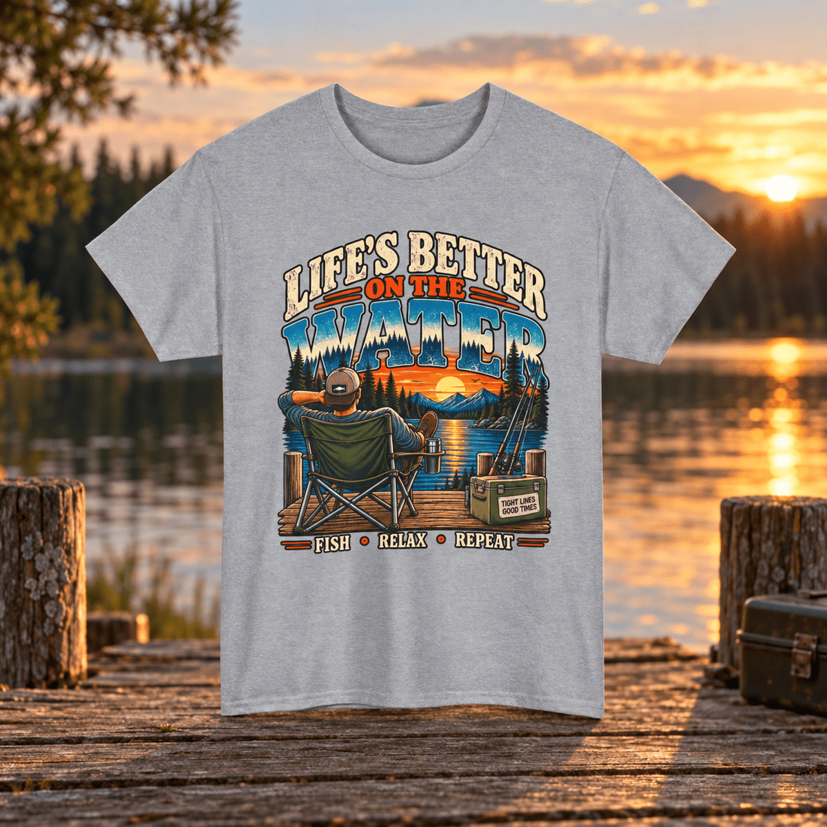 Fishing Relax and Repeat T-Shirt - Lost Creek Supply Co.-T-Shirt