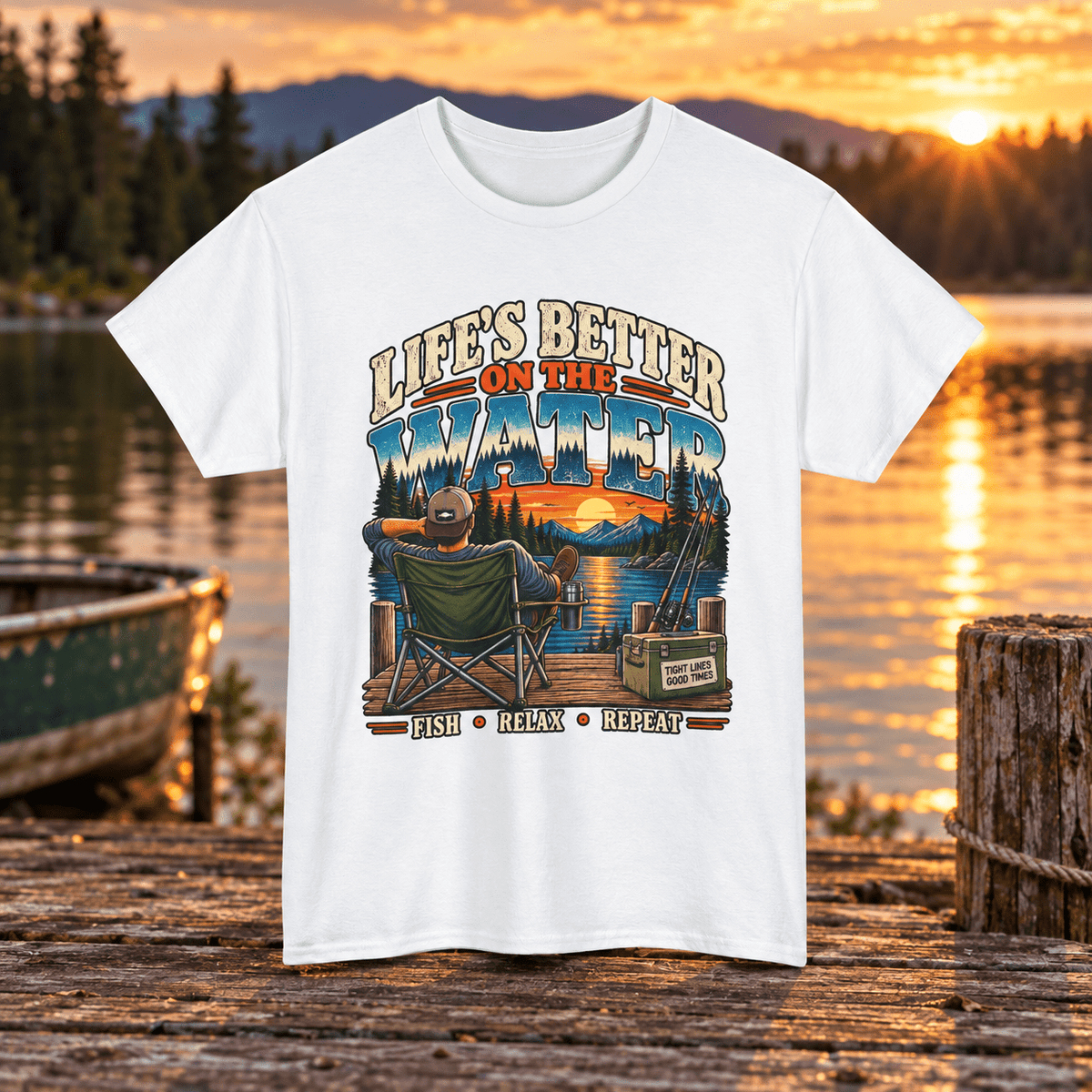 Fishing Relax and Repeat T-Shirt - Lost Creek Supply Co.-T-Shirt
