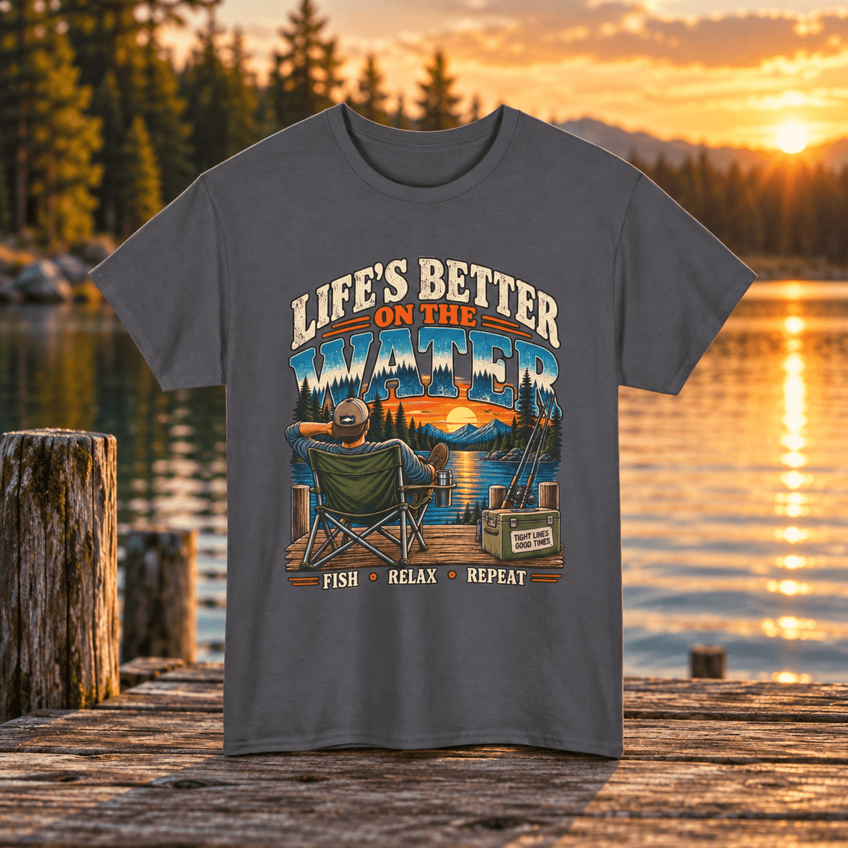 Fishing Relax and Repeat T-Shirt - Lost Creek Supply Co.-T-Shirt