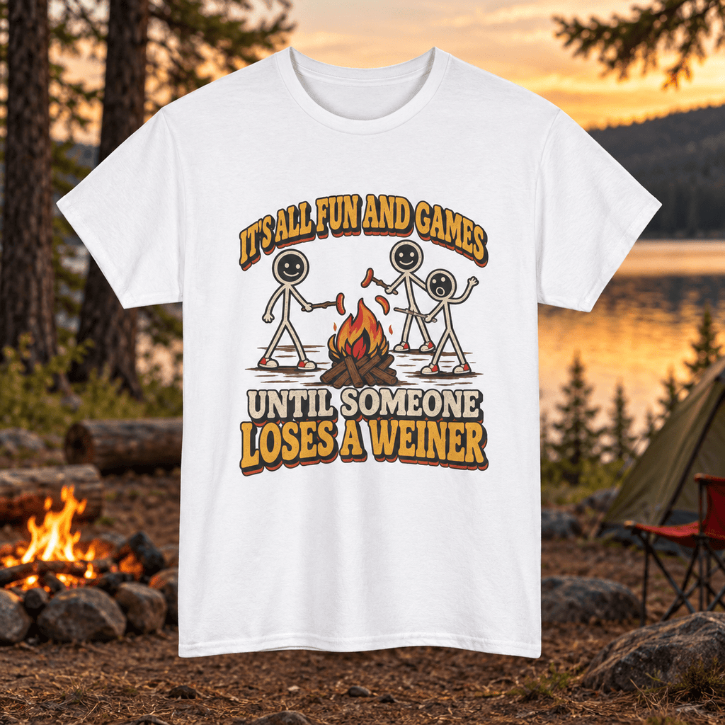 Funny Camping T-Shirt – Campfire Weiner Joke - Lost Creek Supply Co.-T-Shirt