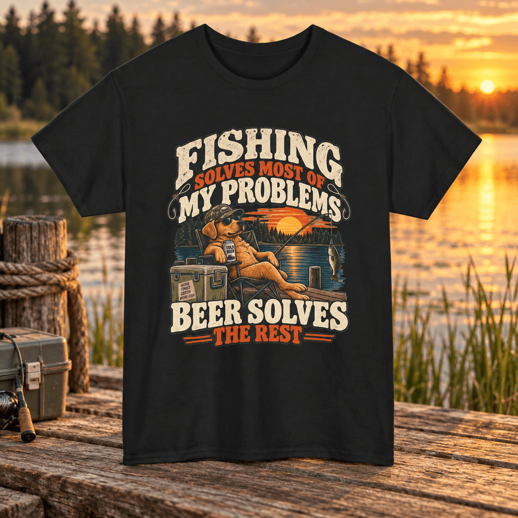 Funny Fishing and Beer T-Shirt – Fisherman Gift - Lost Creek Supply Co.-T-Shirt