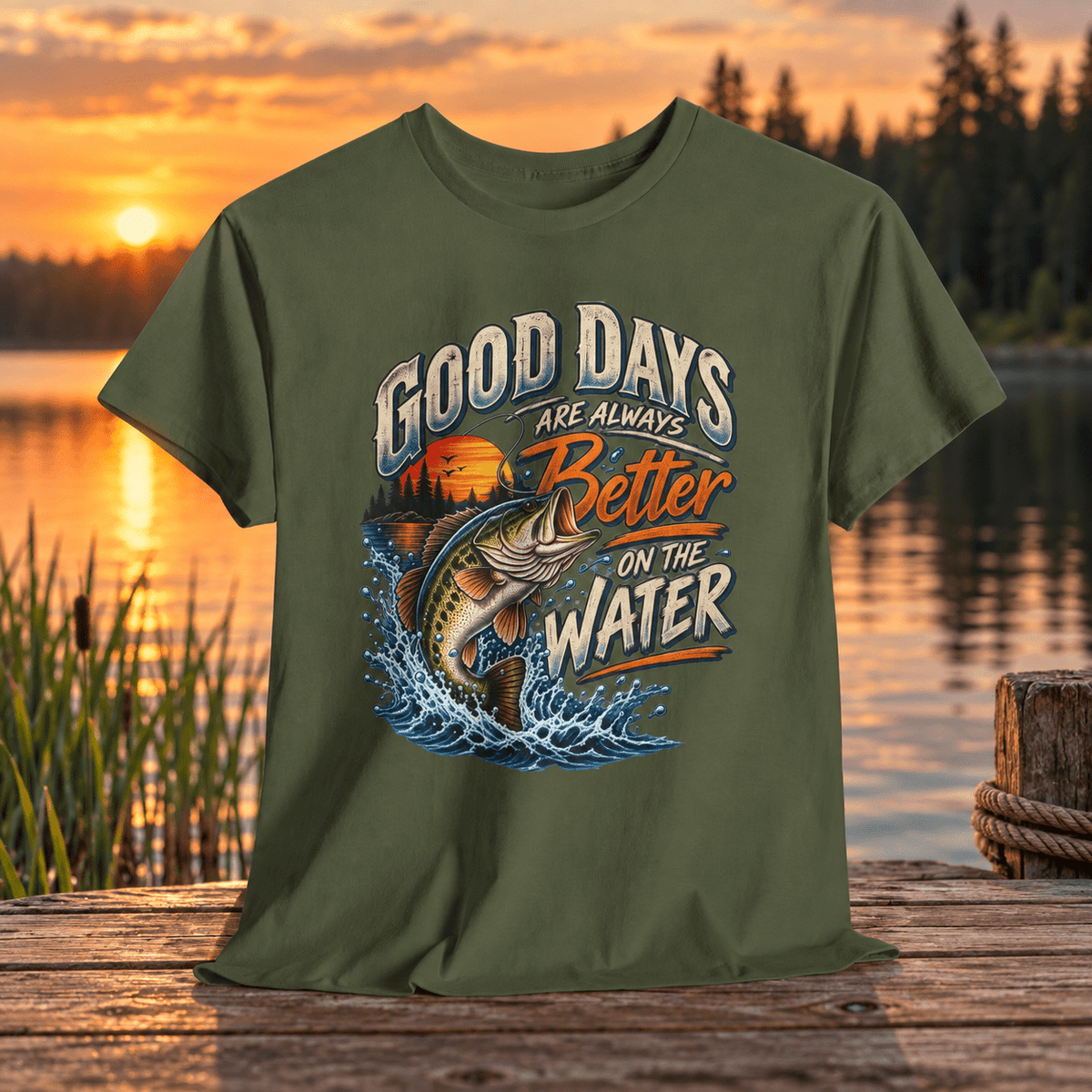 Good Days on the Water Fishing Graphic T-Shirt - Lost Creek Supply Co.-T-Shirt