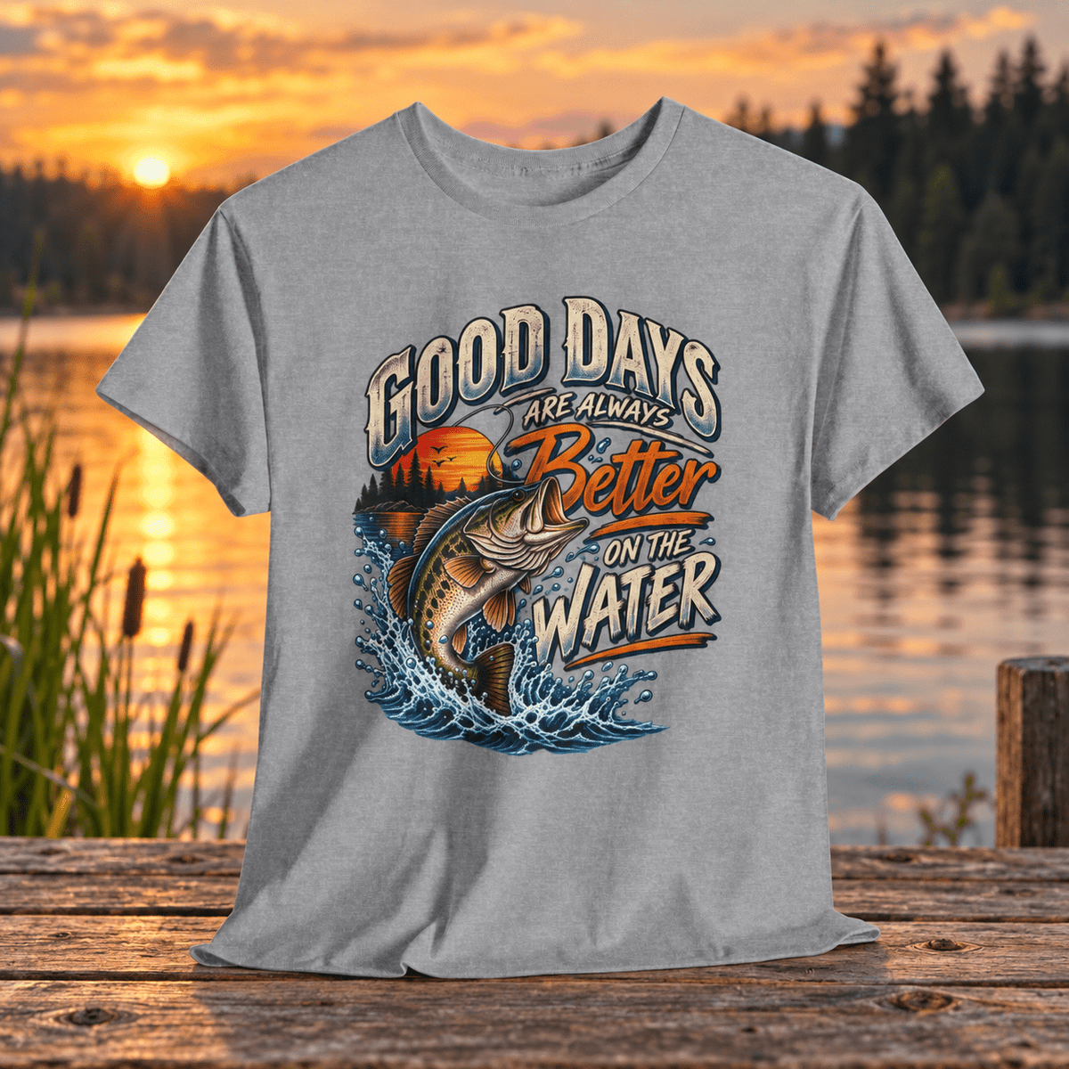Good Days on the Water Fishing Graphic T-Shirt - Lost Creek Supply Co.-T-Shirt