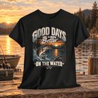 Good Days on the Water Vintage Sunset Fishing T-Shirt - Lost Creek Supply Co.-T-Shirt
