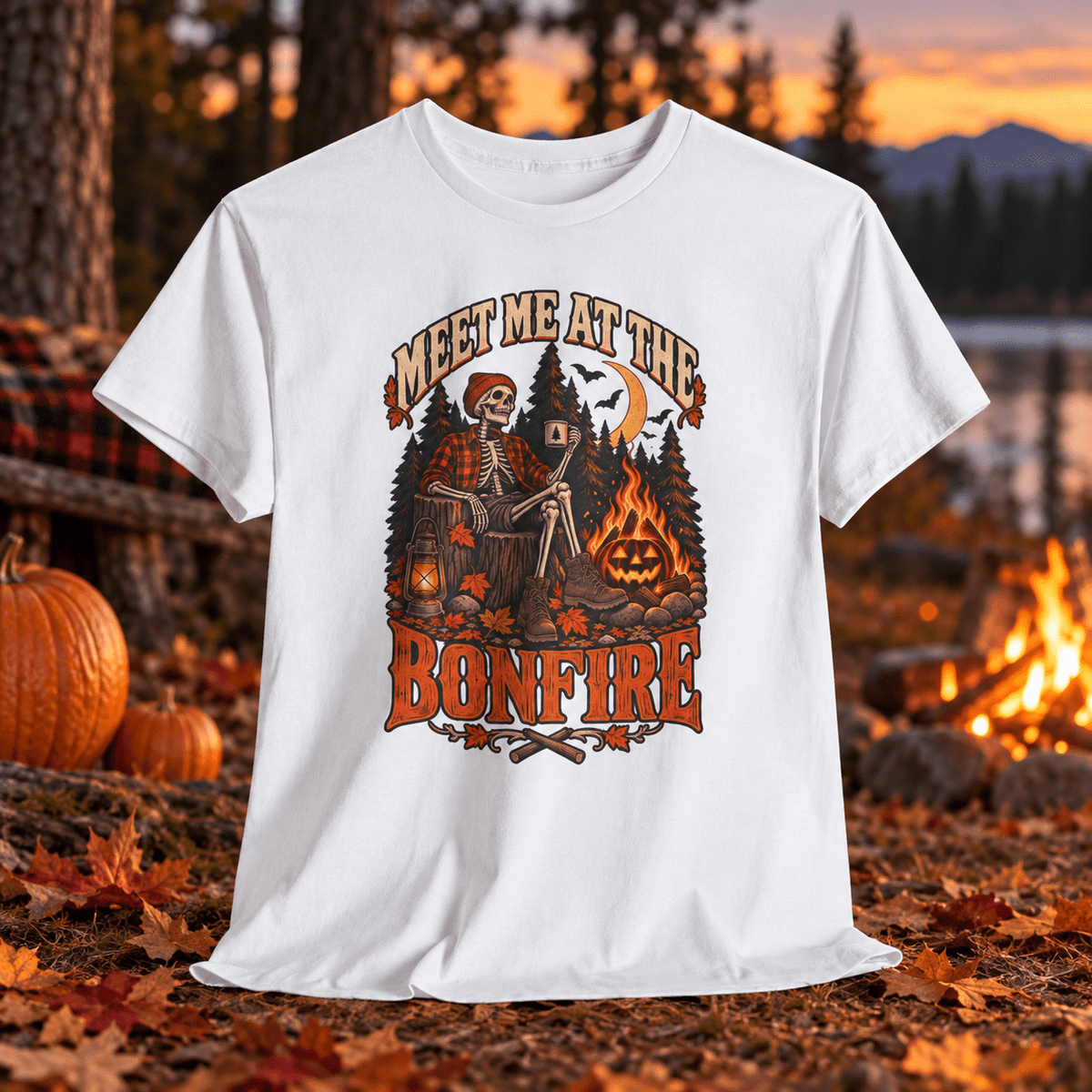 Halloween Campfire Skeleton Tee - Lost Creek Supply Co.-T-Shirt