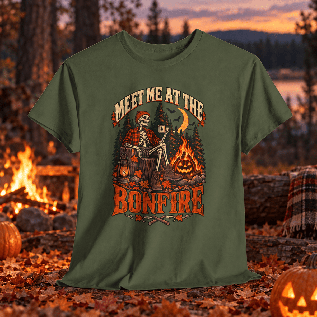 Halloween Campfire Skeleton Tee - Lost Creek Supply Co.-T-Shirt