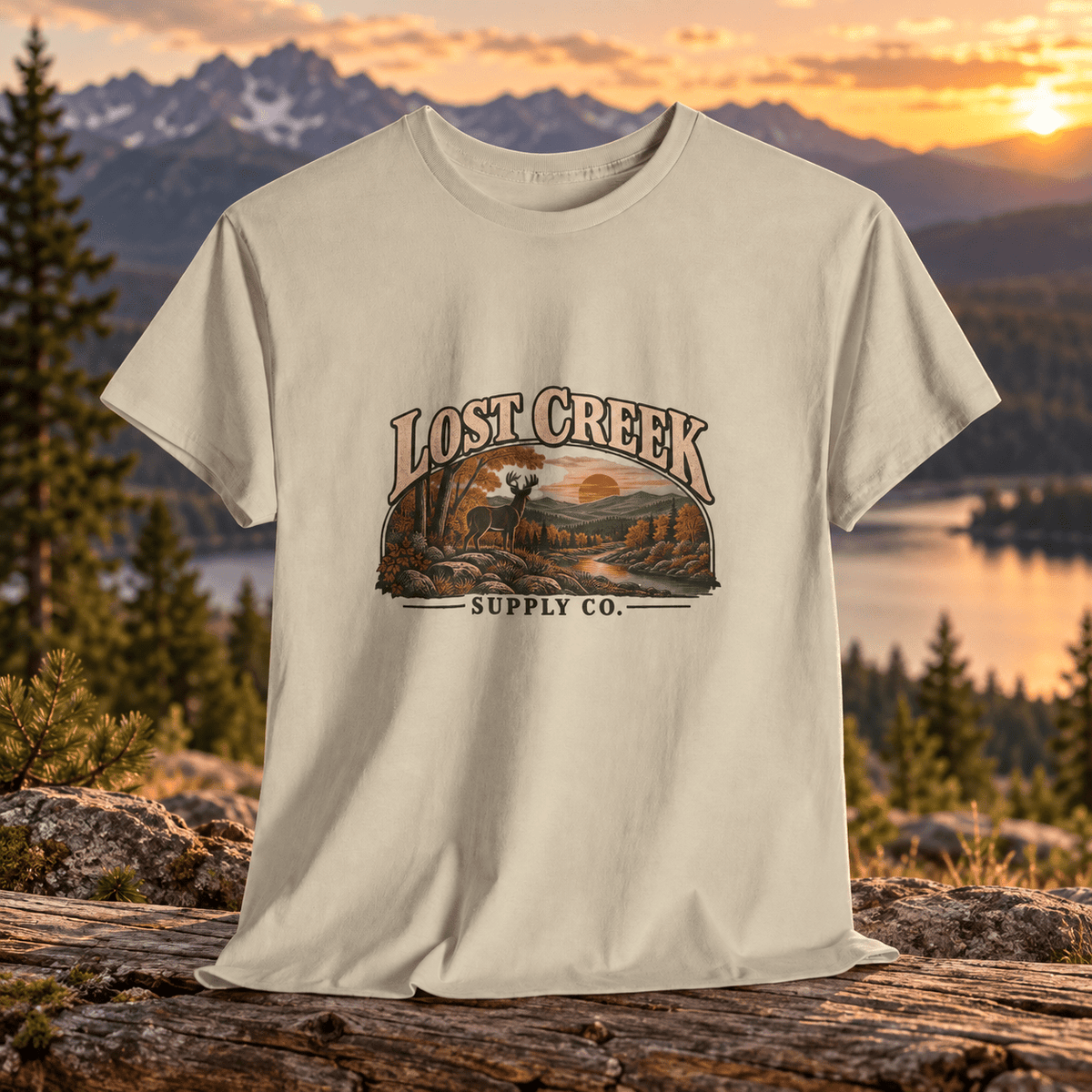 Lost Creek Supply Co. Vintage Landscape Tee - Lost Creek Supply Co.-T-Shirt