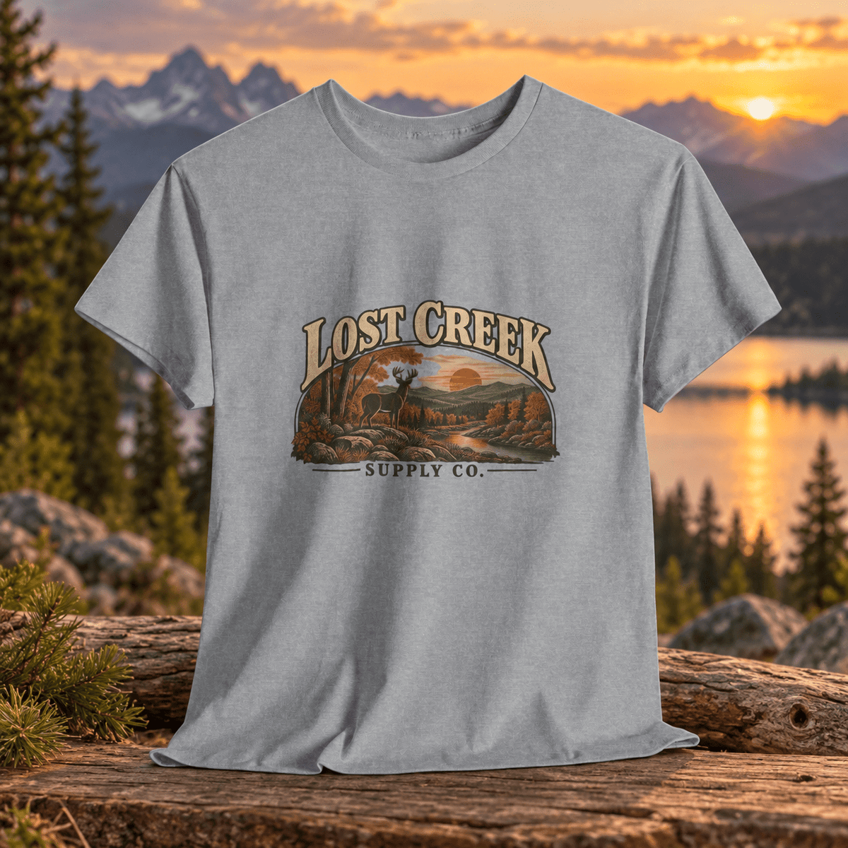Lost Creek Supply Co. Vintage Landscape Tee - Lost Creek Supply Co.-T-Shirt
