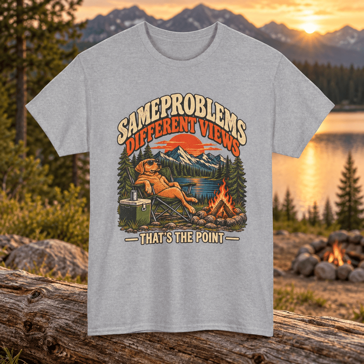Same Problems Different Views Camping T-Shirt - Lost Creek Supply Co.-T-Shirt