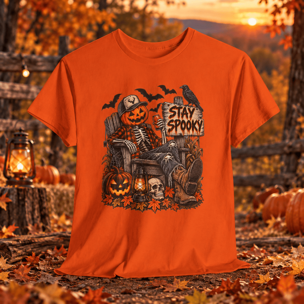 Stay Spooky Pumpkin Head T-Shirt - Lost Creek Supply Co.-T-Shirt