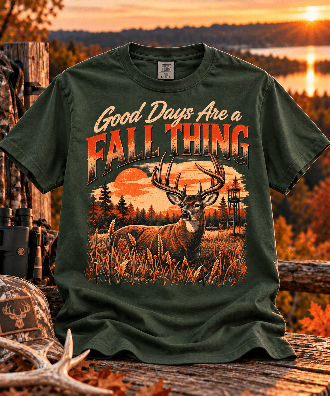 T-Shirt — "Good Days Are a Fall Thing" Deer Hunting Autumn Tee - Lost Creek Supply Co.-T-Shirt