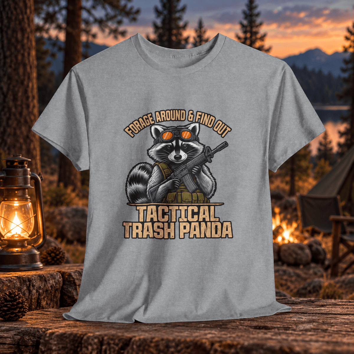 Tee - "Tactical Trash Panda" Raccoon Graphic Shirt - Lost Creek Supply Co.-T-Shirt