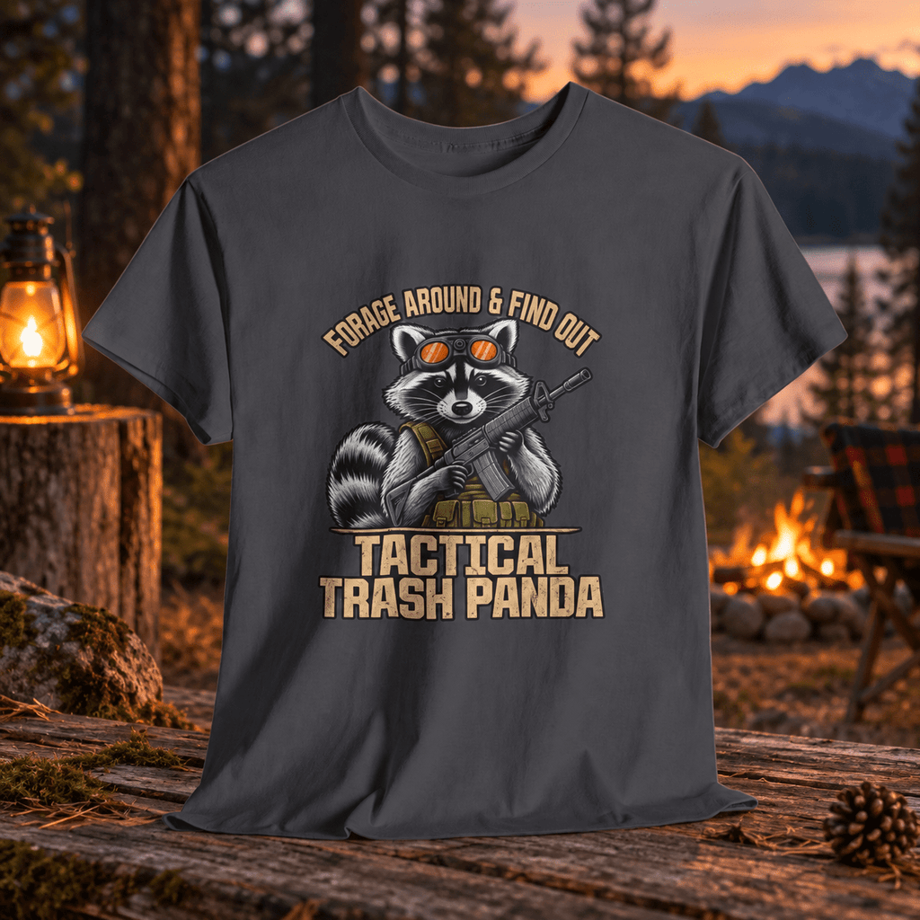 Tee - "Tactical Trash Panda" Raccoon Graphic Shirt - Lost Creek Supply Co.-T-Shirt