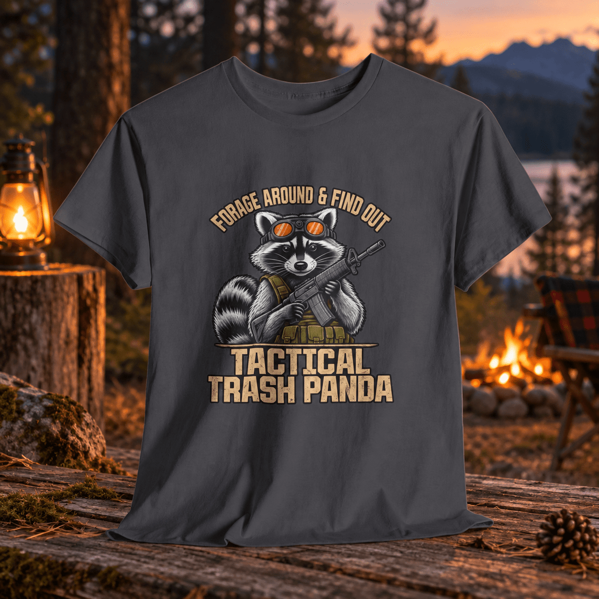 Tee - "Tactical Trash Panda" Raccoon Graphic Shirt - Lost Creek Supply Co.-T-Shirt